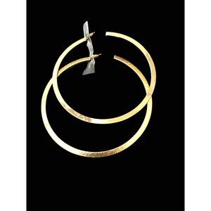 Jumbo Extra Large Gold Flat Hoop Earrings